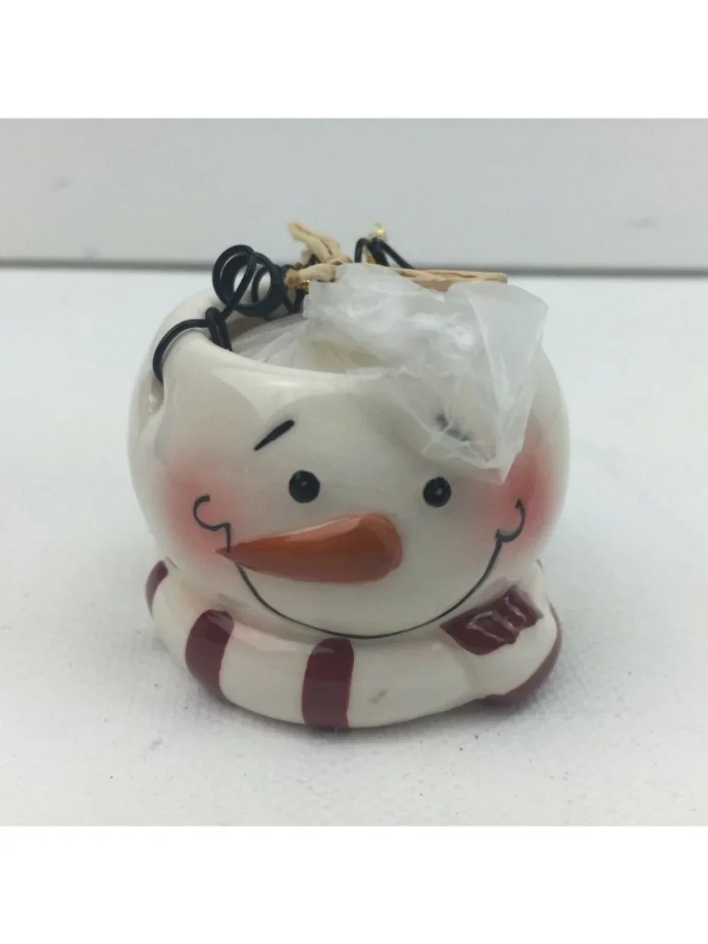 Primitive Snowman Gift Set Of 3 Votive Candle Holders Christmas Holiday Decor